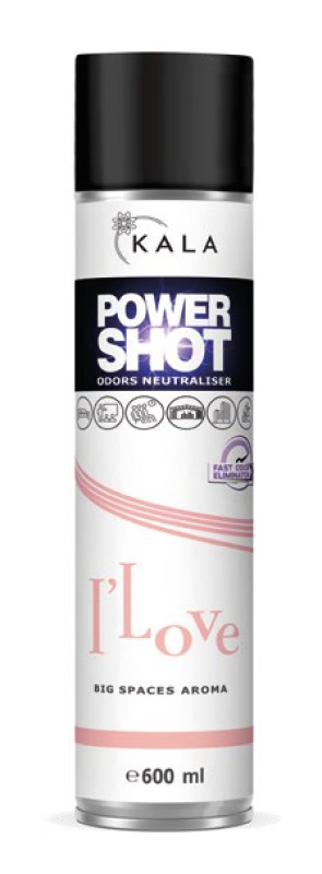 Power Shot I'Love - neutralizator zapachów 600ml spray KALA