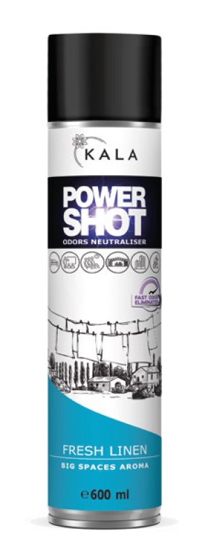 Power Shot Świeża Pościel - neutralizator zapachów 600ml spray KALA